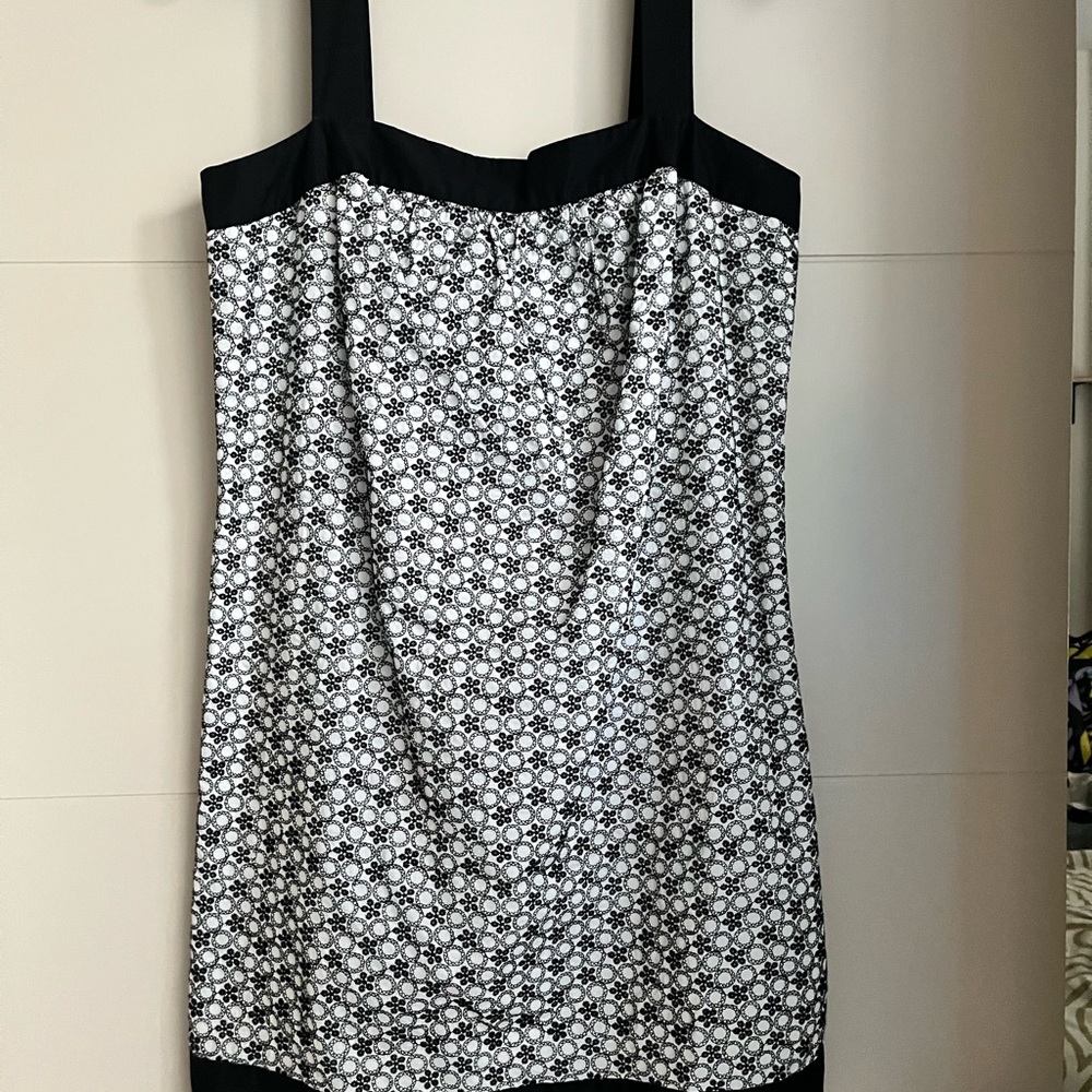 LOFT Black and White Floral Dress